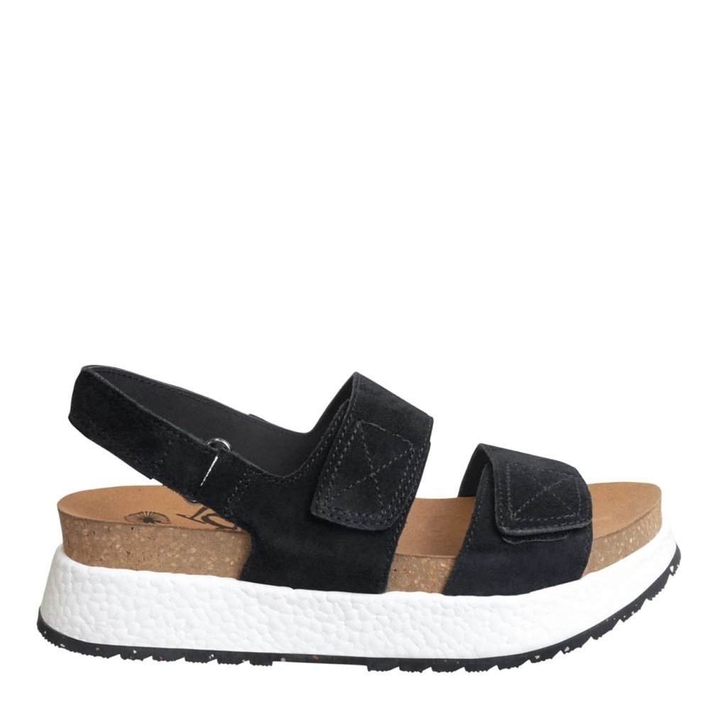 OTBT Women's Size 8 Black Suede Leather Wandering Platform Sandals Adjustable